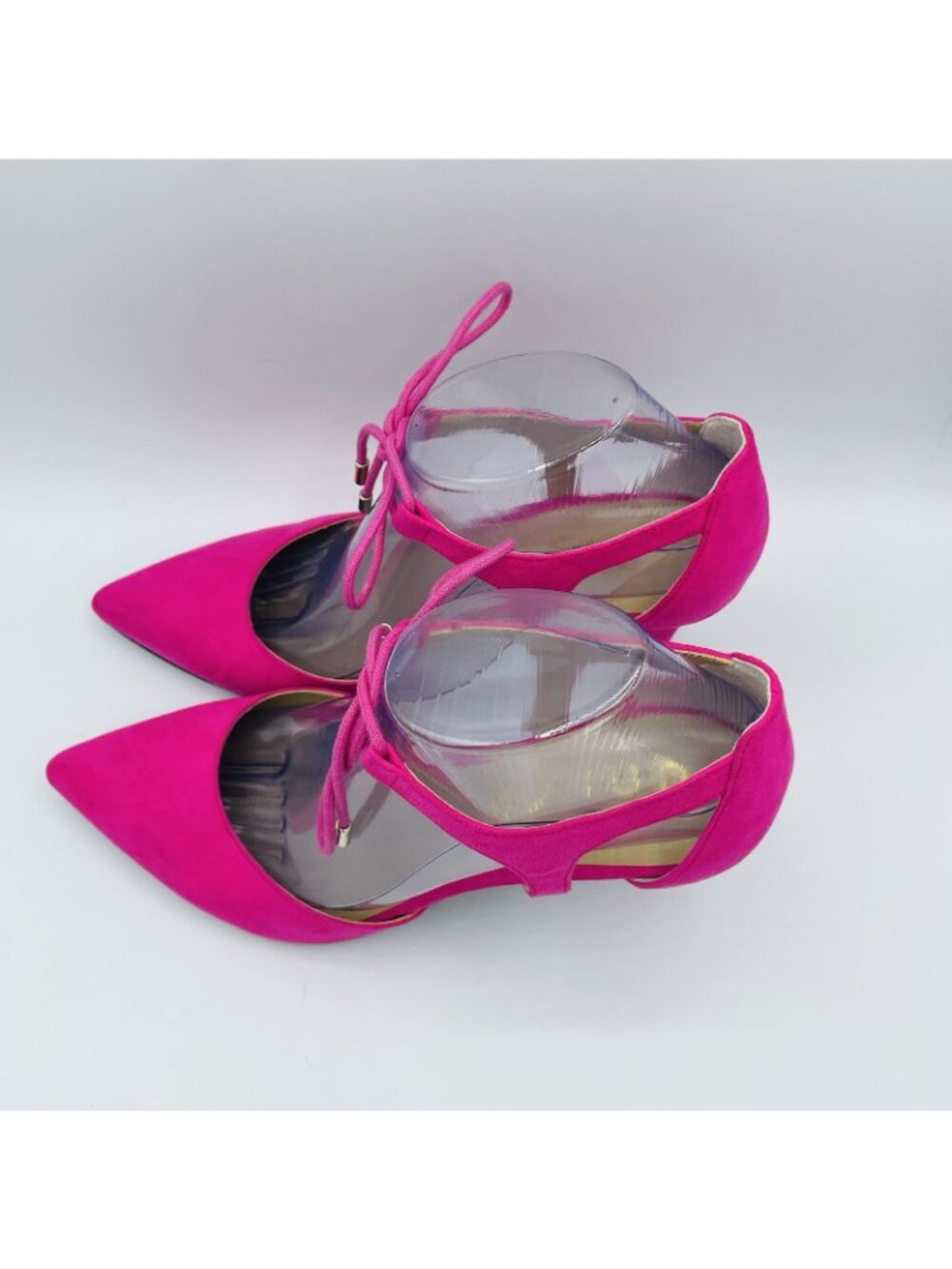 Unisa Shoes Womens Size 8.5 M Pink Faux Suede Stilleto High Heels Lace Up Pumps - Picture 6 of 11